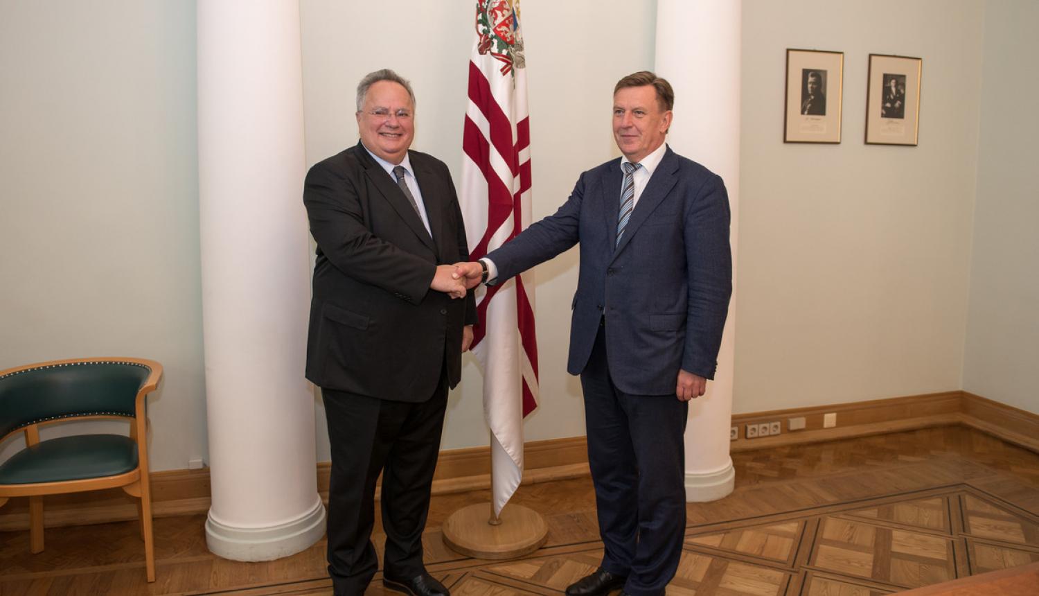 Ministru prezidents tiekas ar Grieķijas ārlietu ministru Nikolaju Kodzju