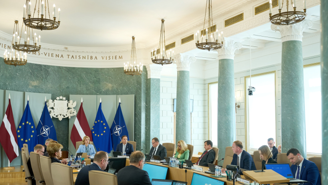 Ministru prezidente Evika Siliņa vada valdības sēdi