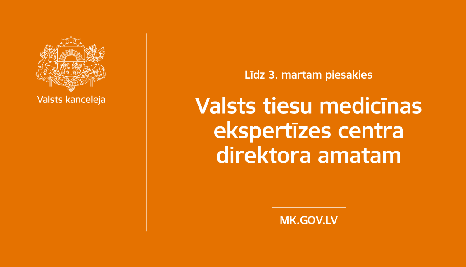 Konkursa vizuālis uz Valsts tiesu medicīnas ekspertīzes centra direktora amatu 
