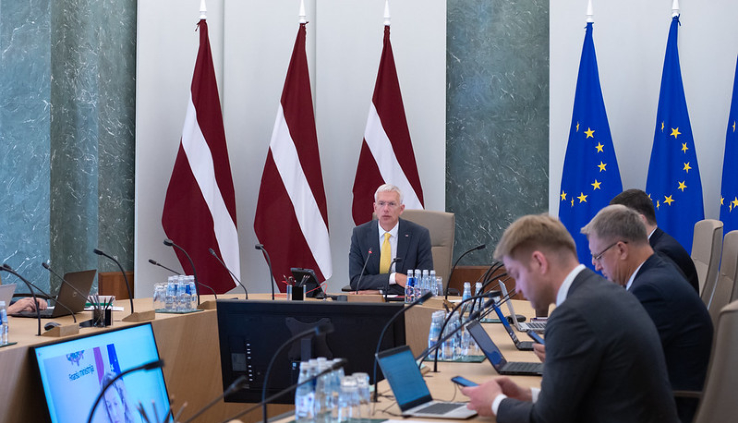 Foto: Ministru prezidents Krišjānis Kariņš vada MK sēdi
