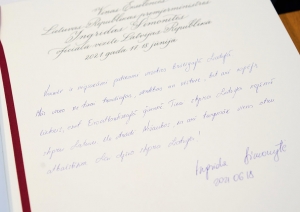 Ieraksts Ministru kabineta viesu grāmatā