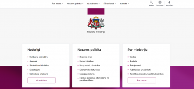 Prototype of the cover page of the ministry’s homepage