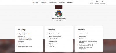 Prototype of the subordinate authority’ homepage