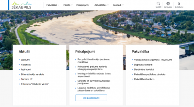 Prototype of the cover page of the local government’s homepage