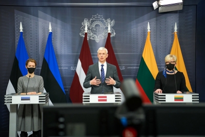 Baltijas premjerministru preses konference