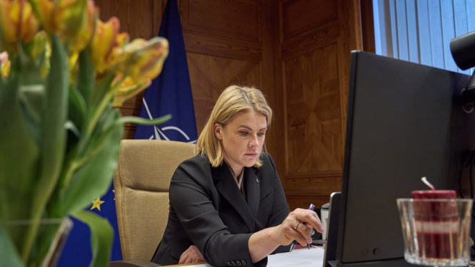 Ministru prezidente Evika Siliņa videosarunā