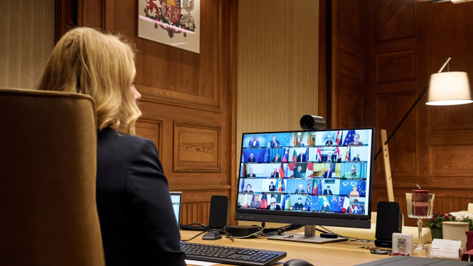 Ministru prezidente Evika Siliņa piedalās labas gribas koalīcijas valstu līderu videosarunā par atbalstu Ukrainai