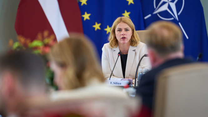 Ministru prezidente Evika Siliņa vada valdības sēdi