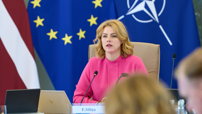 Ministru prezidente Evika Siliņa vada valdības sēde