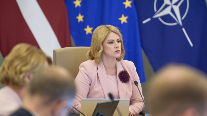 Ministru prezidente Evika Siliņa vada valdības sēdi