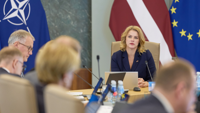 Ministru prezidente Evika Siliņa vada valdības sēdi