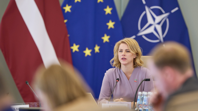 Ministru prezidente Evika Siliņa vada valdības sēdi