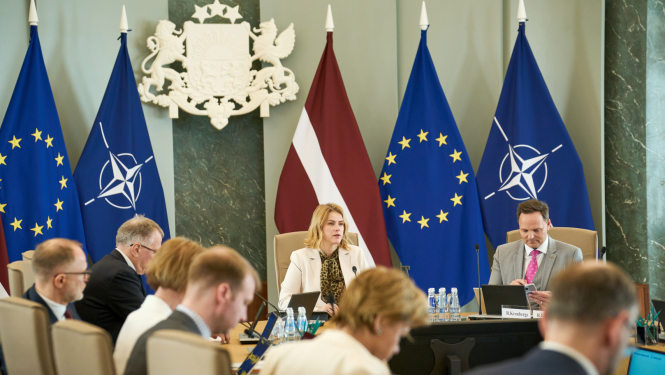 Ministru prezidente Evika Siliņa vada valdības sēdi