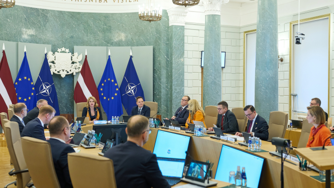 Ministru prezidente Evika Siliņa vada valdības sēdi