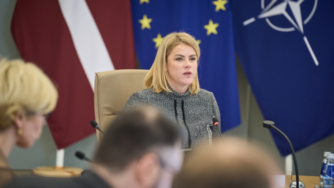 Ministru prezidente Evika Siliņa vada valdības sēdi