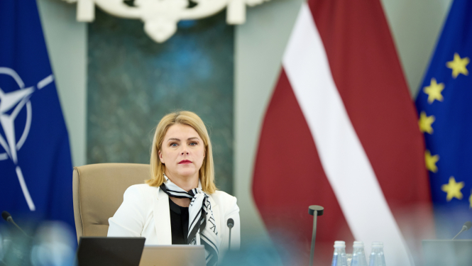 Ministru prezidente Evika Siliņa vada valdības sēdi