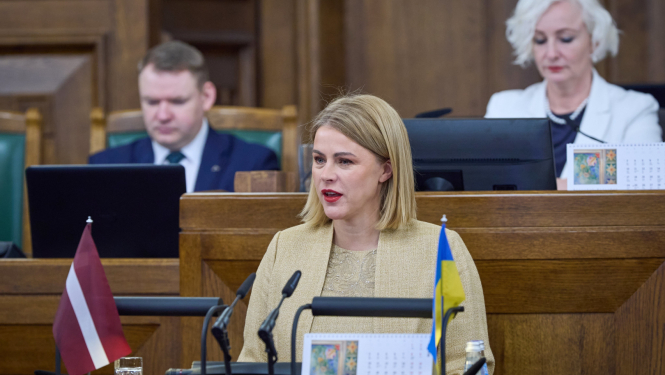 Ministru prezidente Evika Siliņa piedalās Saeimas sēdē