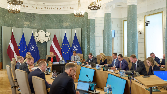 Ministru prezidente Evika Siliņa vada valdības sēdi