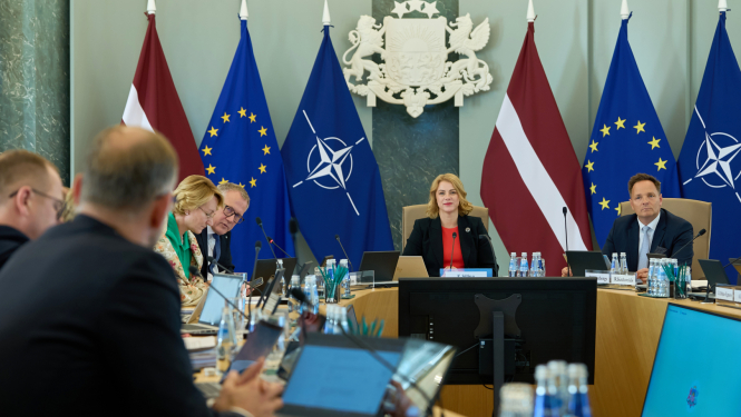Ministru prezidente Evika Siliņa vada valdības sēdi