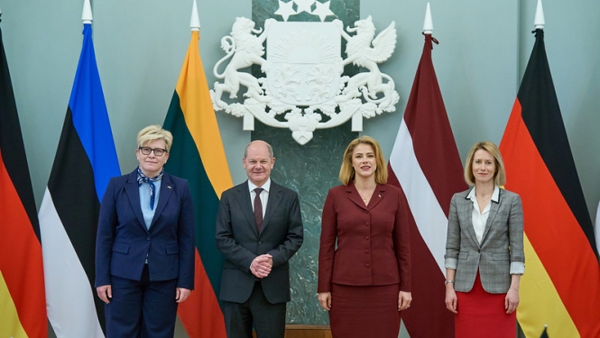 Baltijas valstu premjerministres un Vācijas kanclers