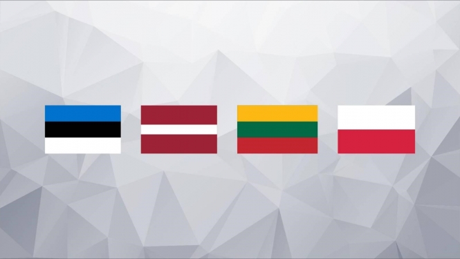 Baltijas valstu un Polijas karogi