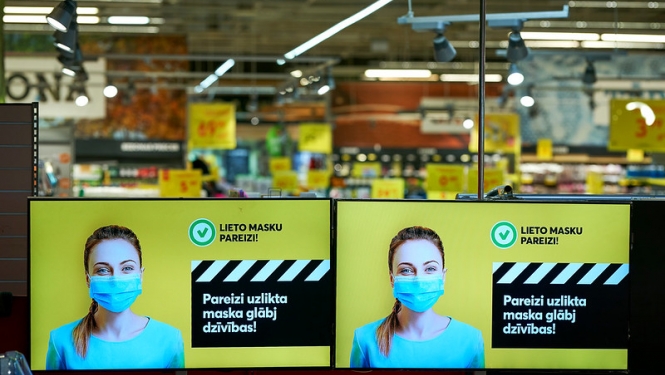 Paziņojumi par masku lietošanu veikalā