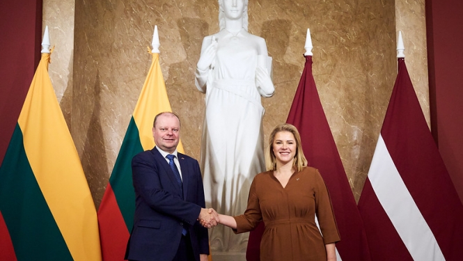 Evika Siliņa un Sauļus Skvernelis