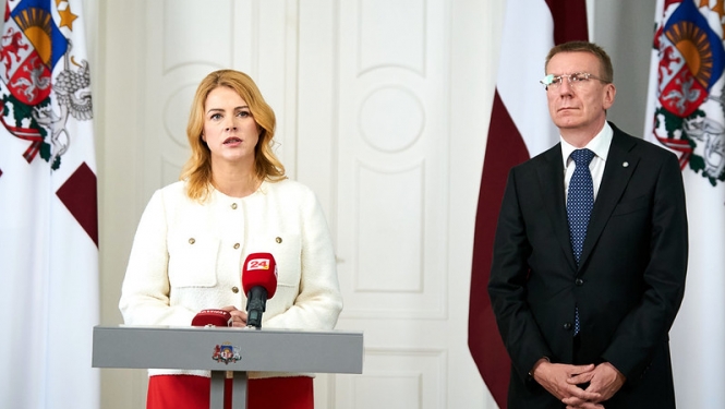 Ministru prezidente Evika Siliņa un Valsts prezidents Edgars Rinkēvičs