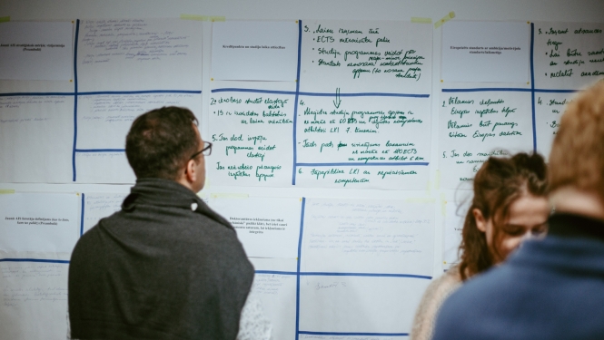 Izglītības un zinātnes ministrijas darbinieki  Inovācijas laboratorijā - notiek ideju sprints. 