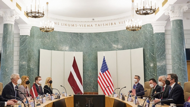 Ministru prezidents Krišjānis Kariņš tiekas ar ASV Valsts sekretāru Entoniju Blinkenu