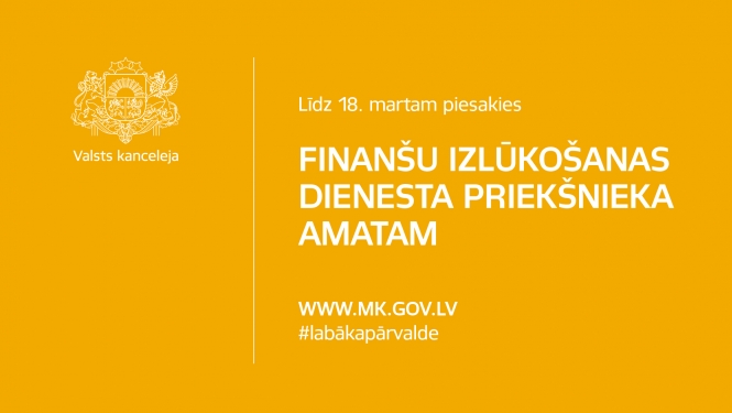 Konkurss uz Finanšu izlūkošanas dienesta priekšnieka amatu