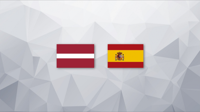 Latvijas un Spānijas karogi