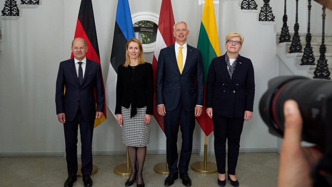  Vācijas kanclers un Baltijas valstu premjerministri 