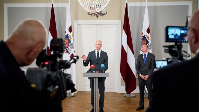 Ministru prezidents Krišjānis Kariņš un Valsts prezidents Edgars Rinkēvičs