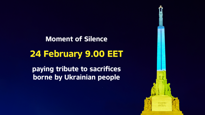 Moment of Silence 24 february 9.00 EET paying tribute to sacrifices borne by Ukrainian people