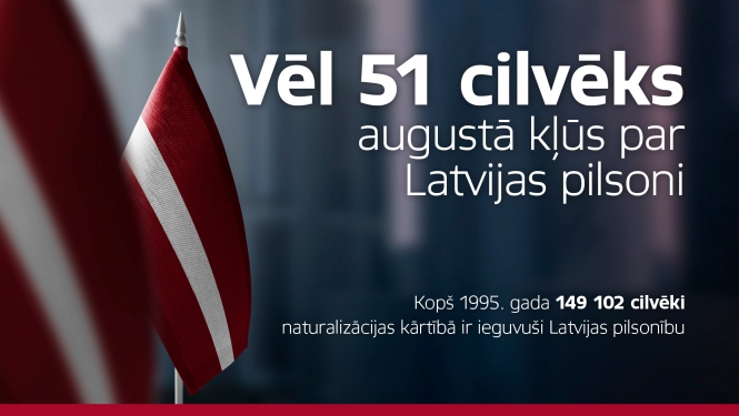 Vēl 51 cilvēks augustā kļūs par Latvijas pilsoni