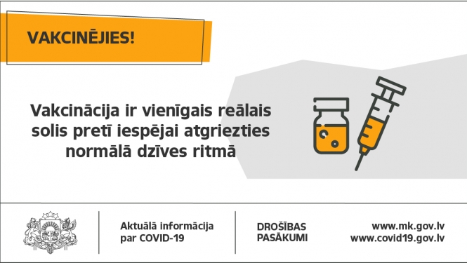 Teksts: Vakcinācija ir vienīgais reālais solis pretī iespējai atgriezties normālā dzīves ritmā