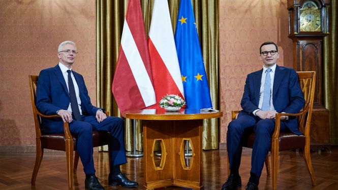 Ministru prezidents Krišjānis Kariņš tiekas ar Polijas premjerministru Mateušu Moravecki