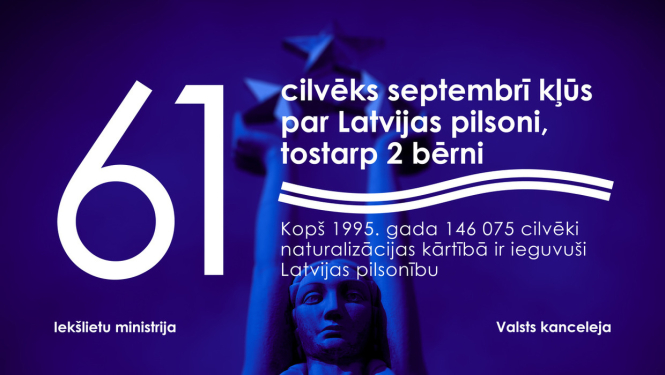 Latvijas pilsonībā uzņemta 61 persona