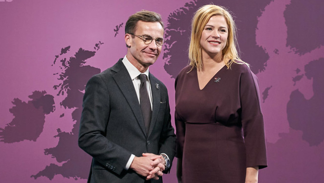 Ministru prezidente Evika Siliņa un Zviedrijas premjerministrs Ulfs Kristersons