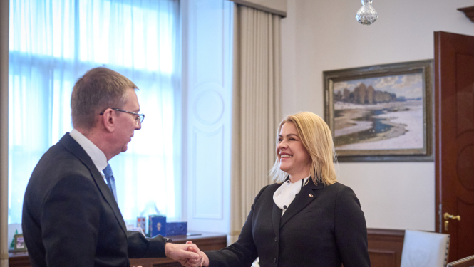 Ministru prezidente Evika Siliņa un valsts prezidents Edgars Rinkēvičs