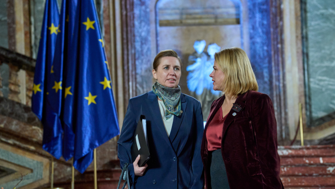 Ministru prezidente Evika Siliņa un Dānijas premjerministre Mete Frederiksena