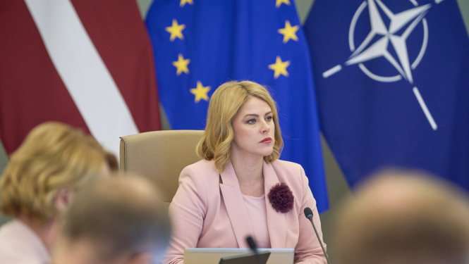 Ministru prezidente Evika Siliņa vada valdības sēdi