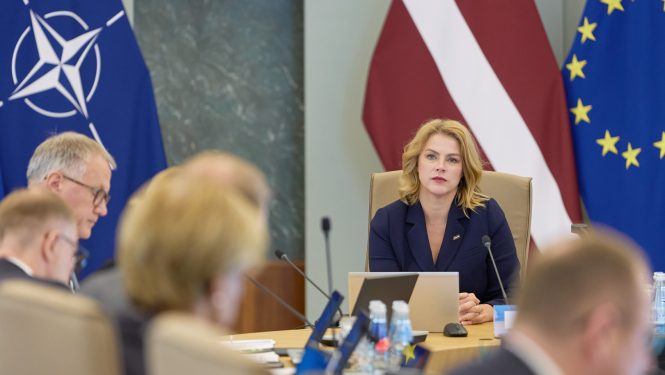 Ministru prezidente Evika Siliņa vada valdības sēdi