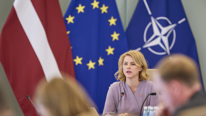 Ministru prezidente Evika Siliņa vada valdības sēdi