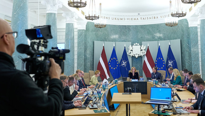 Ministru prezidente Evika Siliņa vada ministru kabineta sēdi
