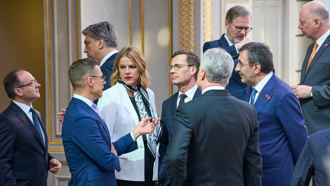 Ministru prezidente Evika Siliņa saruna ar Somijas, Igaunijas un citu valstu premjerministriem