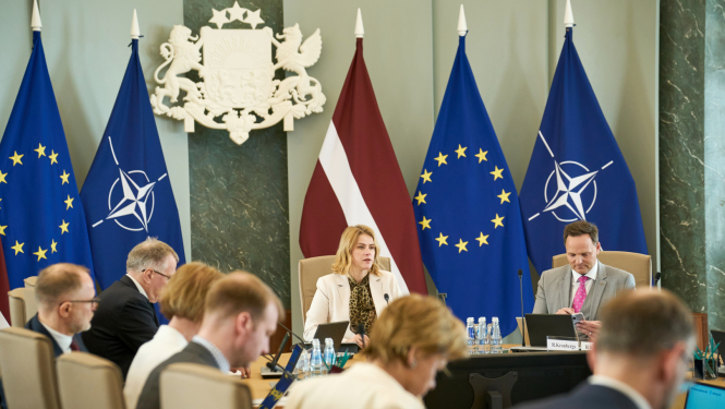 Ministru prezidente Evika Siliņa vada valdības sēdi