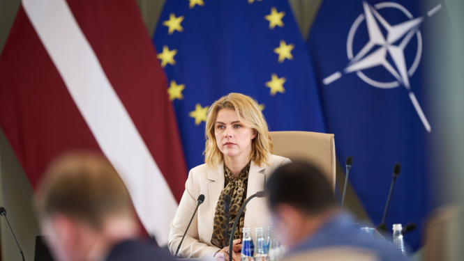 Ministru prezidente Evika Siliņa vada valdības sēdi