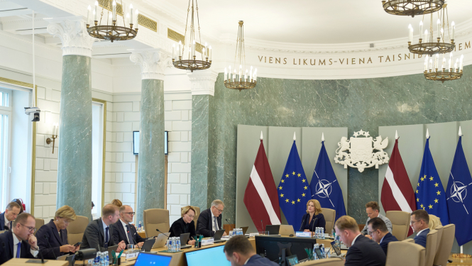 Ministru prezidente Evika Siliņa vada valdības sēdi